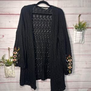 Women’s Suzanne Betro Embroidered Sleeve Cardigan Large